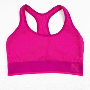 BUY ONE GET ONE FREE PUMA medium sports bra compression ribbed hot pink